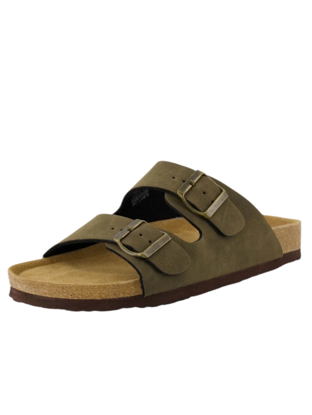 Cushionaire Lane Men’s Cork Footbed Sandal – Olive Nubuck Sz 10M
